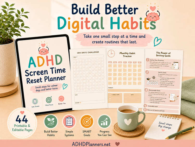 ADHD Screen Time Reset Planner
