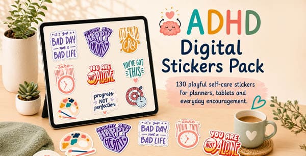 ADHD Digital Stickers Pack